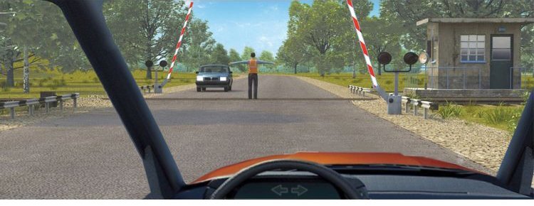 Стандартное положение регулировщика - руки вытянуты в стороны