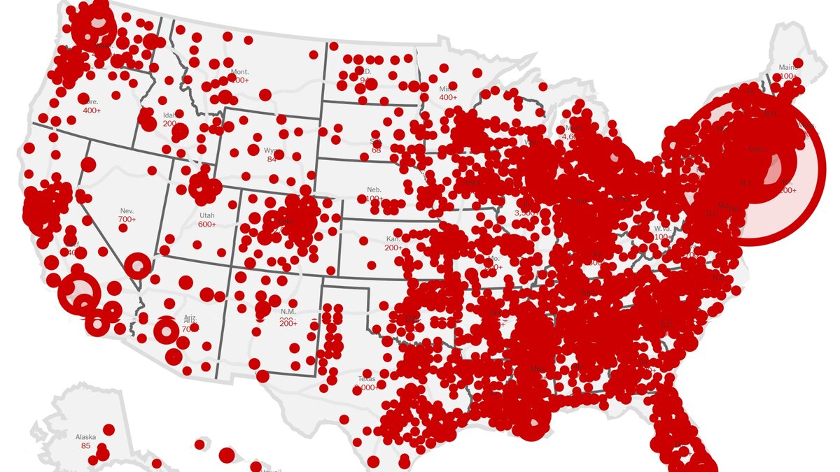 Сша карта коронавируса по штатам