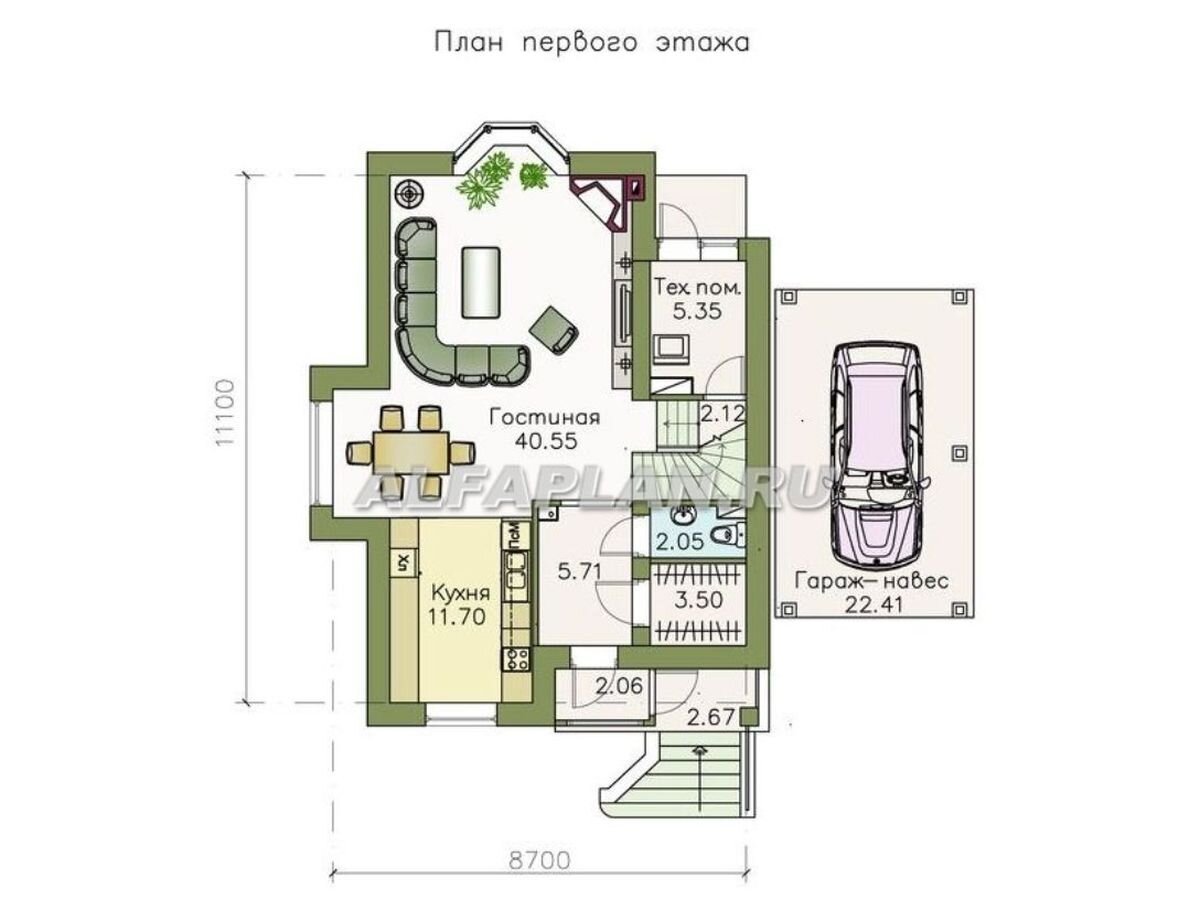 Планировка 1-го этажа дома 351А «Менестрель», © Владимир Тарасов