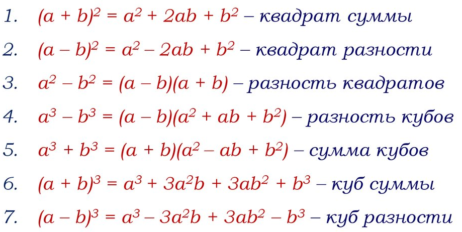 Алгебра 7 класс размеры. Формула сокращённого умножения сумма кубов. Формулы сокращенного умножения (a+b)(a-b). Формулы сокращенного умножения 3 степени. Алгебра 7 кл формулы сокращенного умножения.