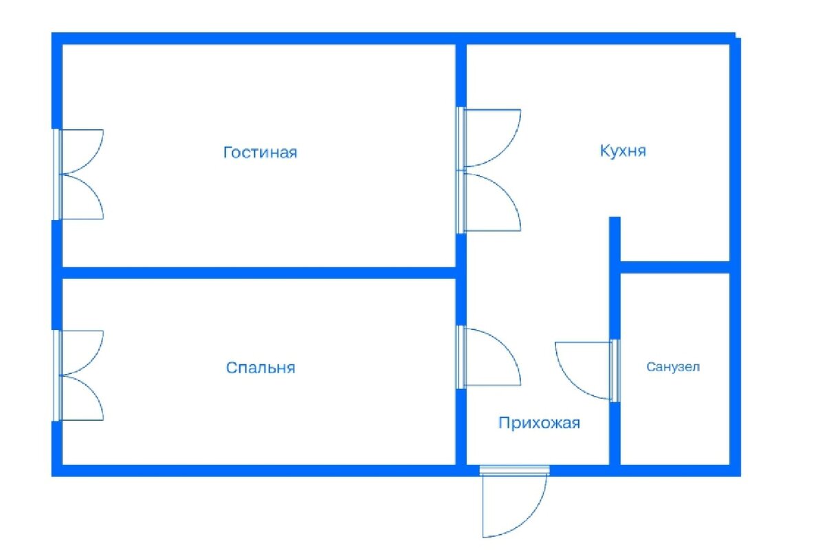 Планировка чешки 3 комнаты с размерами