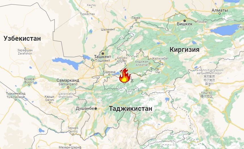 Граница киргизии и таджикистана карта