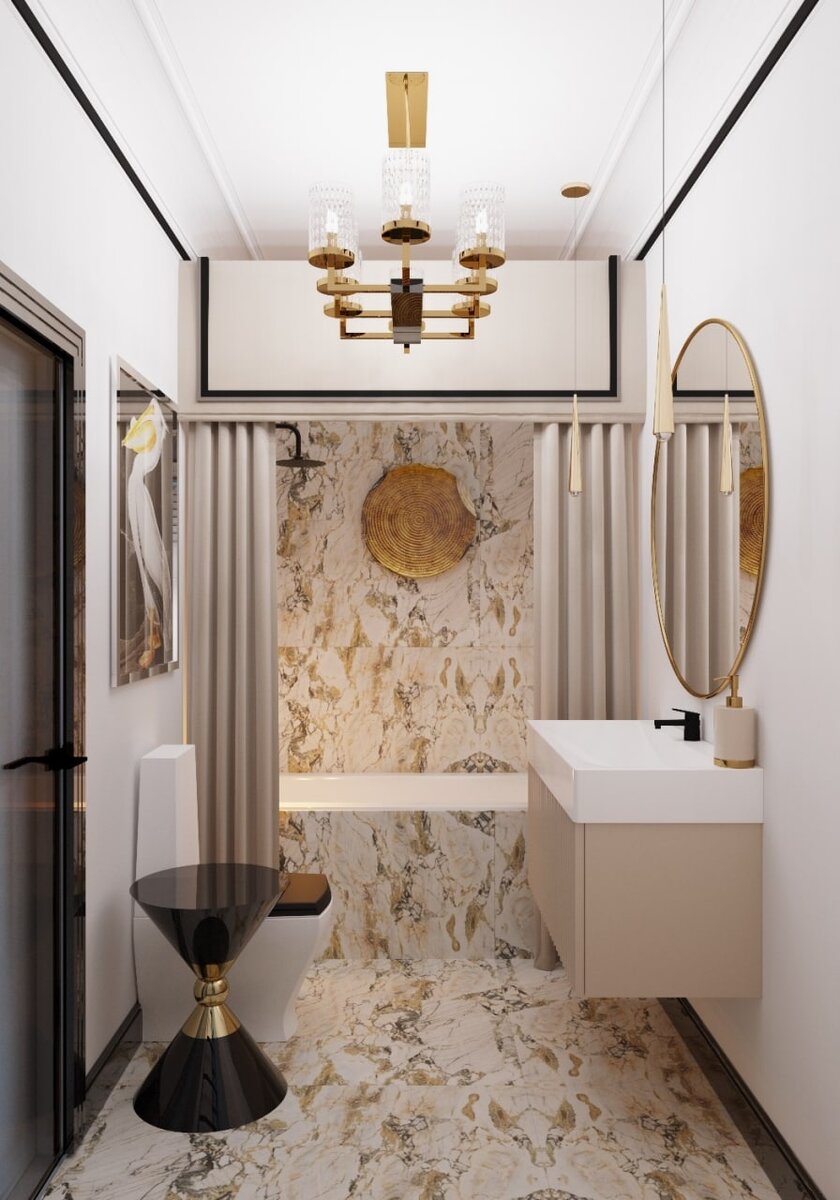 Пример ванной от нашего "Архбюро Доценко" - при мастер-спальне.