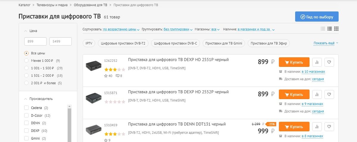 Приставки для цифрового ТВ