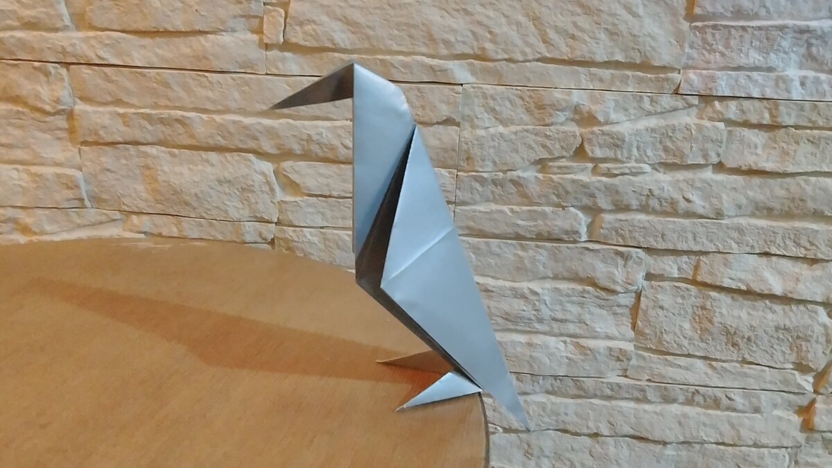 Изготовление оригами вороны из бумаги