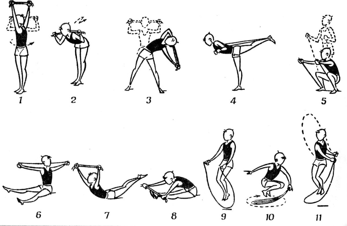 Как нарисовать упражнения по физкультуре