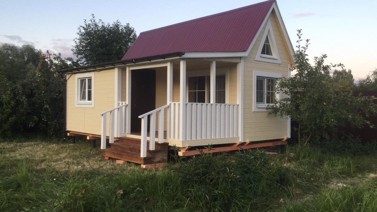 Мини-Дом "Tiny House" с кухней 7х4.8м на участке 