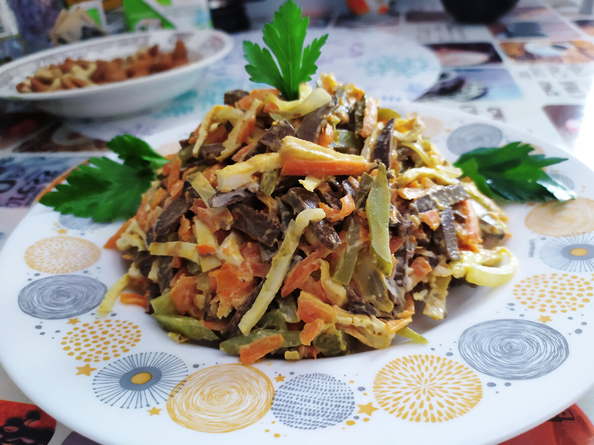 Салат Пассажирский с печенью куриной