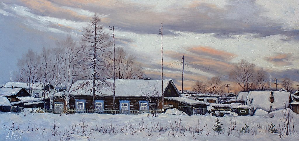 Картина Александра Воли «Зимние сумерки».