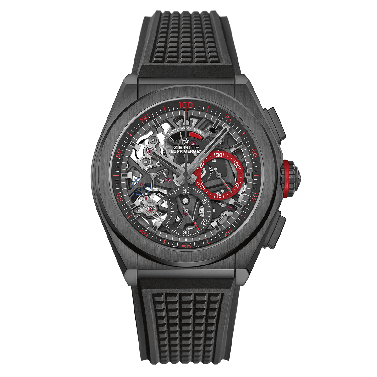 Zenith Defy El Primero 21 Russia Edition на черном каучуковом браслете