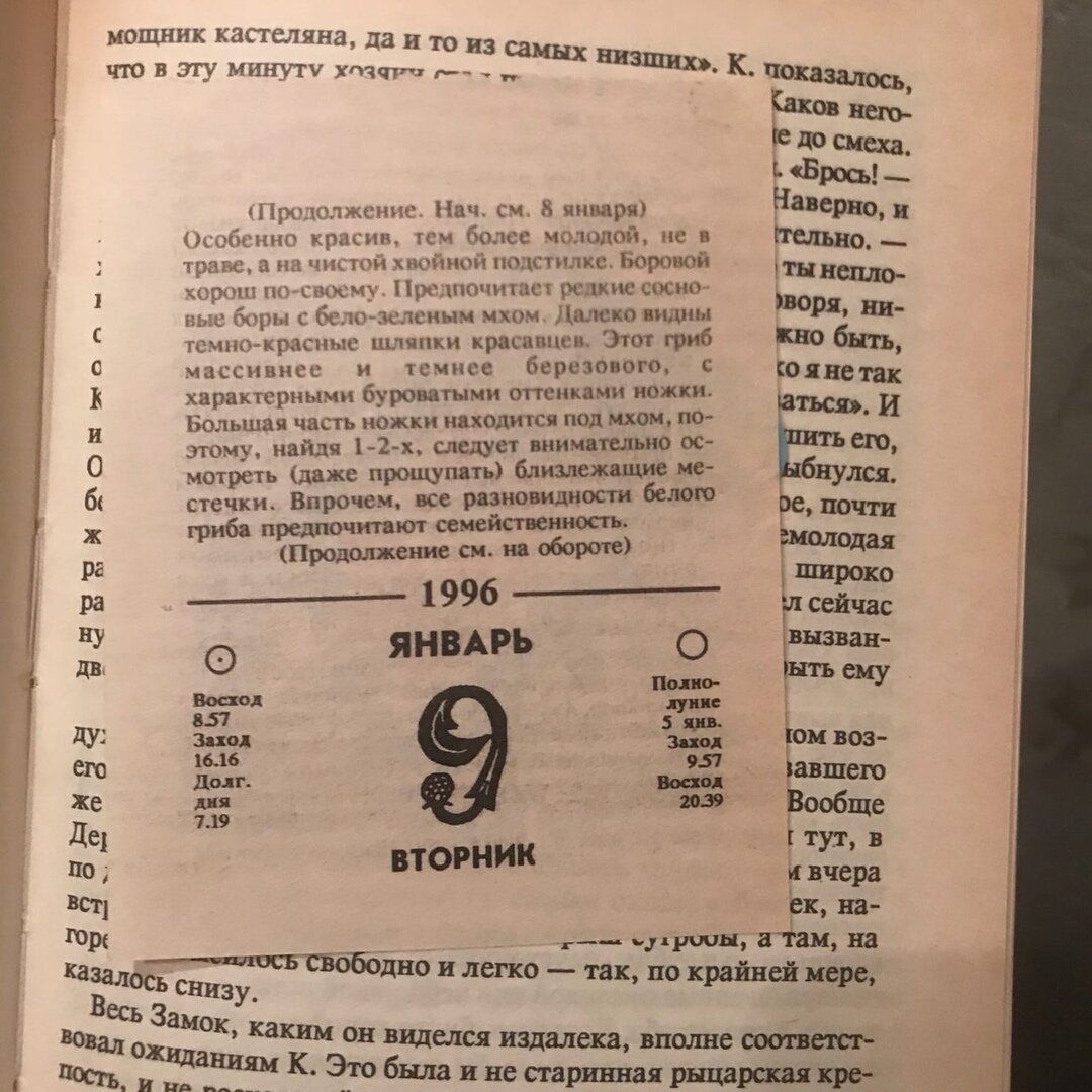 Если календарный лист-закладка старше тебя, то что же видела сама книга?