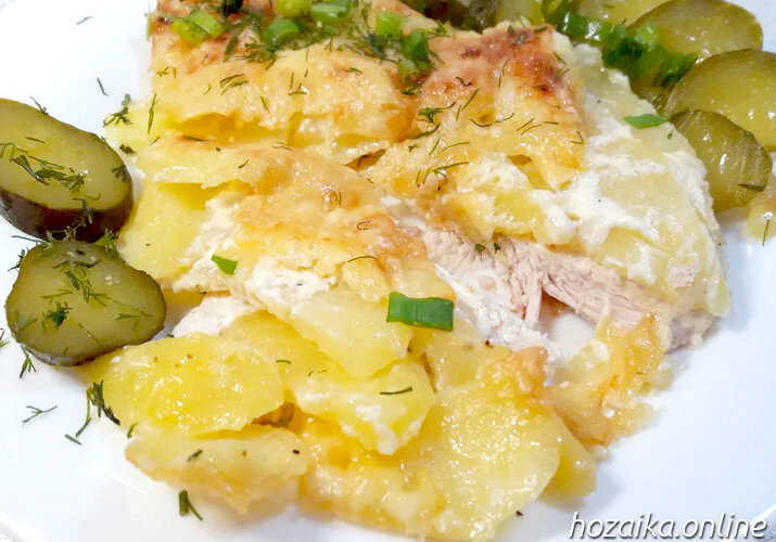 Мясо по-французски из курицы с картошкой