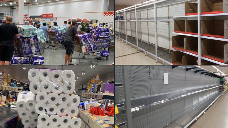 пустые полки в Costco, Wal-mart