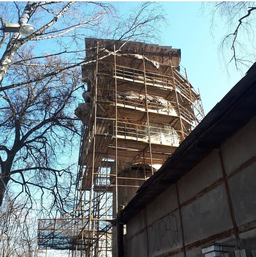 Сравните размеры деревьев и скульптуры