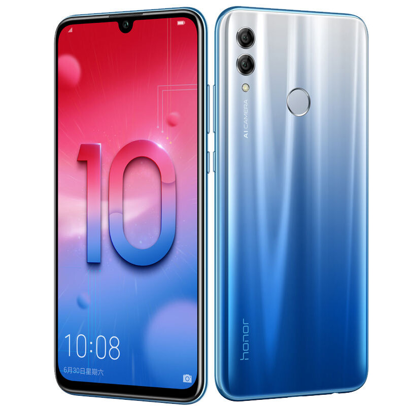2. Honor 10 Lite (средняя цена - 12 тысяч рублей).Вес: 162 г | Размеры: 154,8 х 73,6 х 8 мм | ОС: Android 9 | Размер экрана: 6,21-дюймовый | Разрешение: 1080 х 2340 | CPU: Kirin 710 | RAM: 3 ГБ | Хранение: 32 / 64ГБ | Аккумулятор: 3400 мАч | Задняя камера: 13МП + 2МП | Фронтальная камера: 24МП 
Honor 10 Lite немного не повезло, и он оказался вторым в нашем топе 10. Но для некоторых он может быть убедительным аргументом в пользу того, чтобы быть первым, поскольку практически идентичен P Smart (2019).
+ Хорошая фронтальная камера
+ Отличный дисплей

- Порт MicroUSB устарел