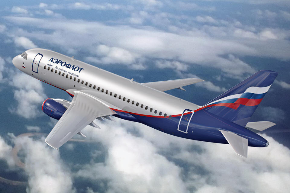 Самолет авиакомпании "Аэрофлот" в полете. Изображение взято из открытых источников Internet