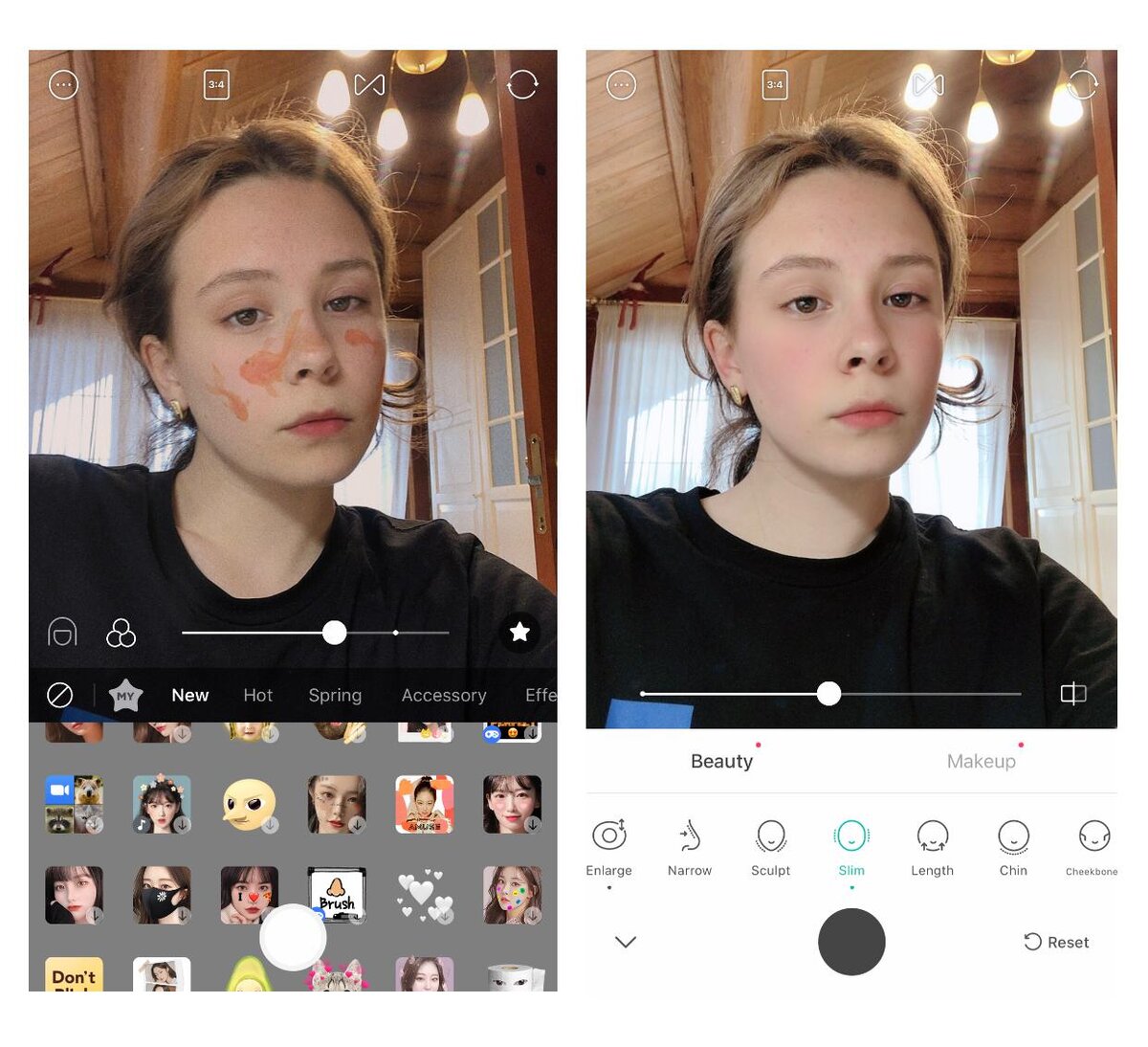 (функция фильтры)                                                            (функция "изменение внешности")