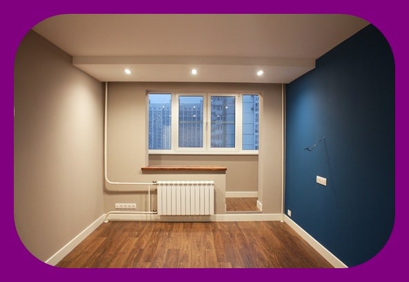 Увеличение площади комнаты за счет балкона. Удалена дверь и окно.