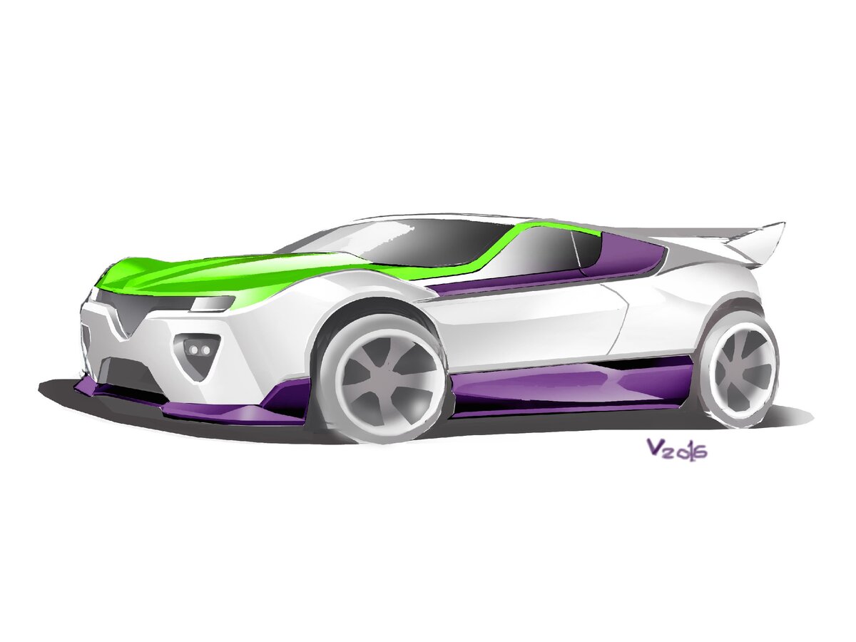 эскиз спорт-кара