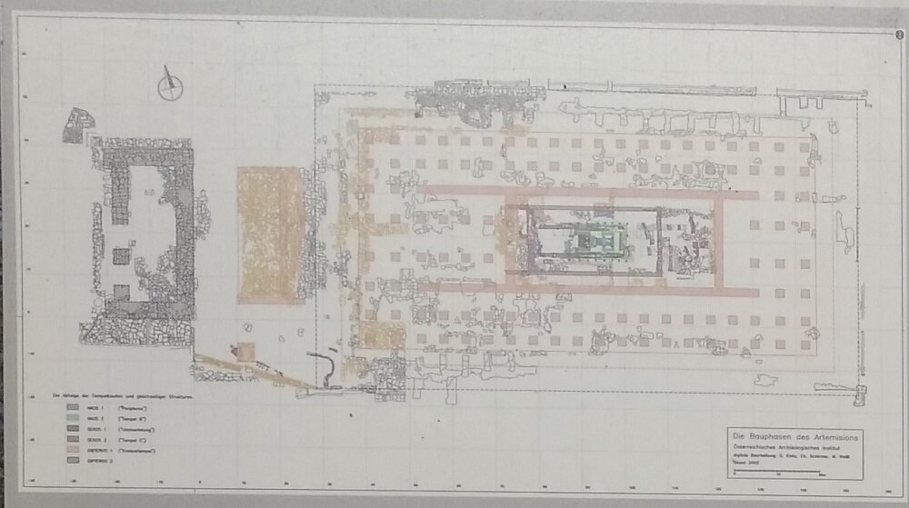 Планировки последовательно строившихся храмов Артемиды согласно исследованиям современных ученых (М. Вайссль, 2002 год).
