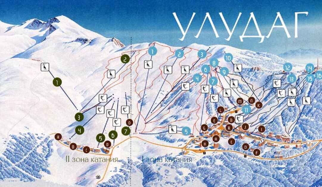 Схема горнолыжных трасс, Улудаг, © Официальный сайт