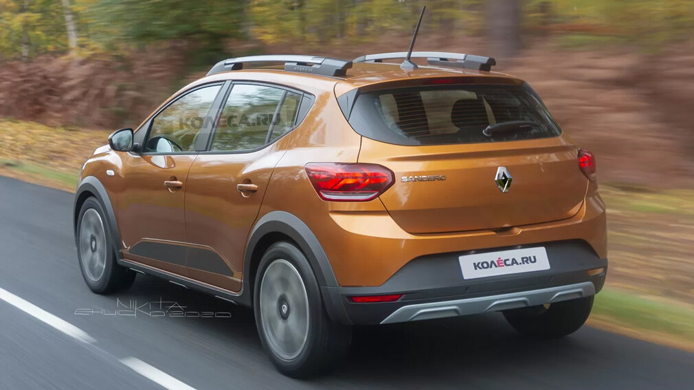 Рендер нового Renault Sandero Stepway, фото: Колёса.ру