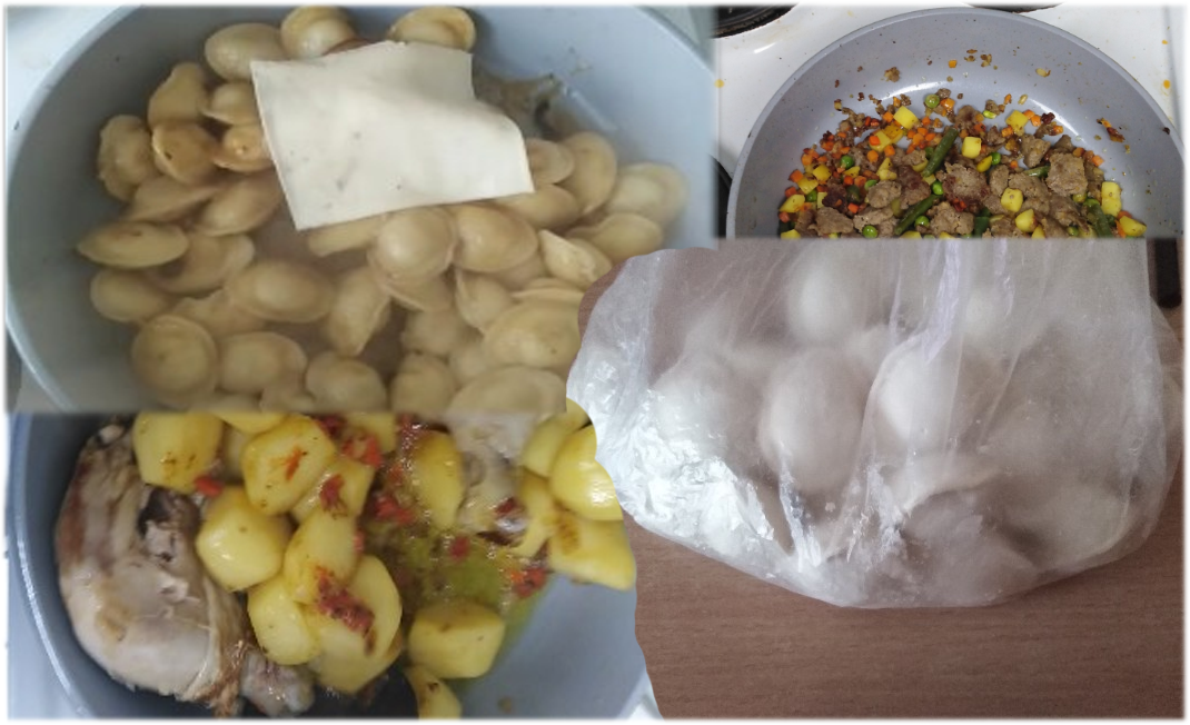 В пельменях  есть тесто, то есть углеводы, и есть мясо, причем обычно жирное. Другой вариант — это картошка с мясом, она зимой тоже может быть согревающей едой