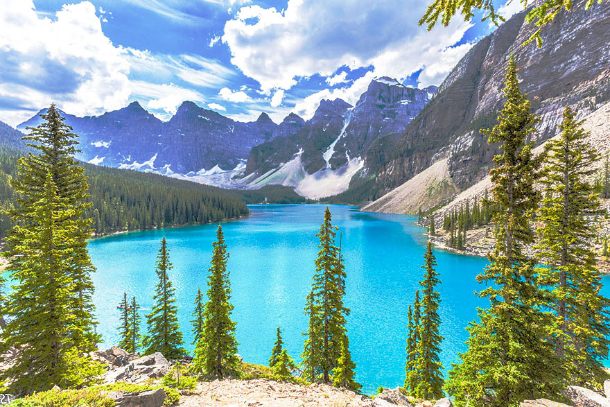 Ледниковое озеро Морейн, Канада 