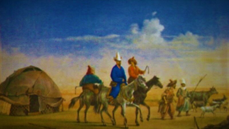 В степях Башкирии. фото А.Ф.Чернышева. Бумага, акварель. Начало 40-х гг. XIX в. 