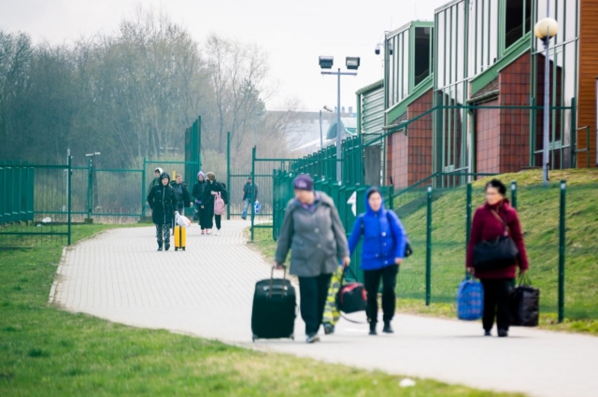    Украинские беженцы на польской границе.