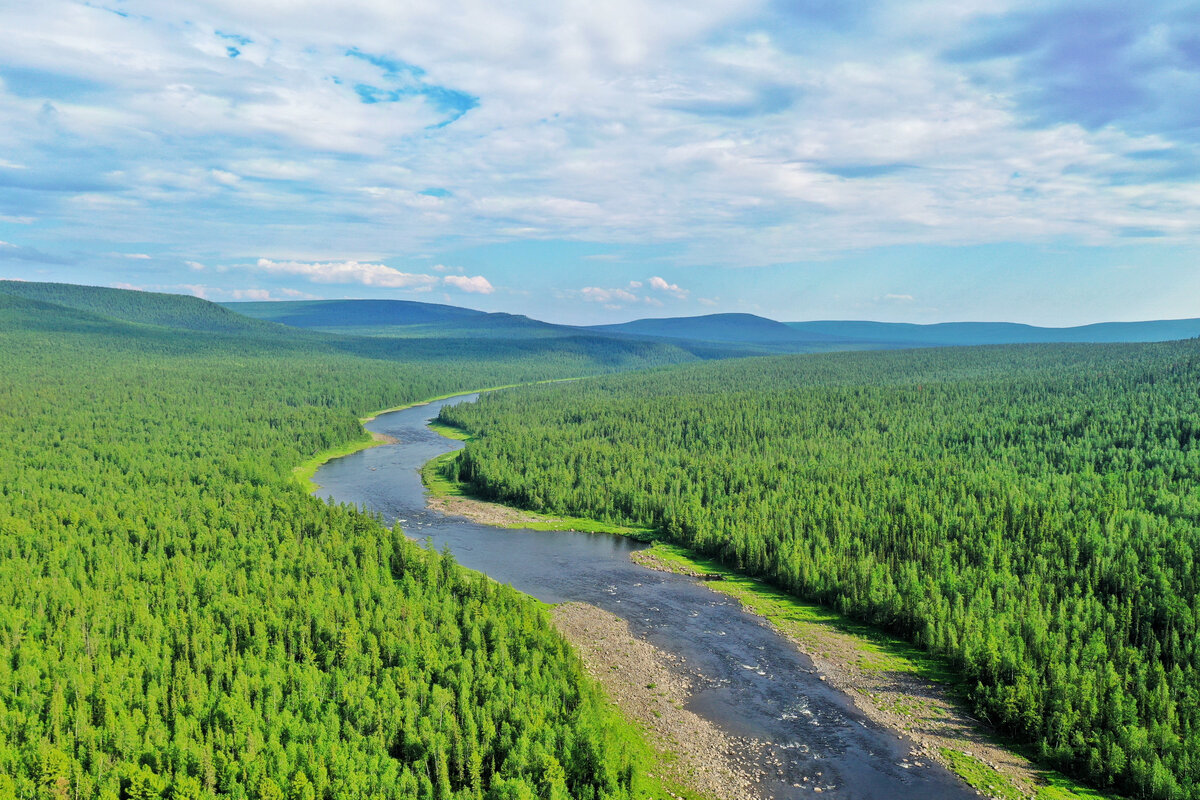 Фото с борта вертолета.