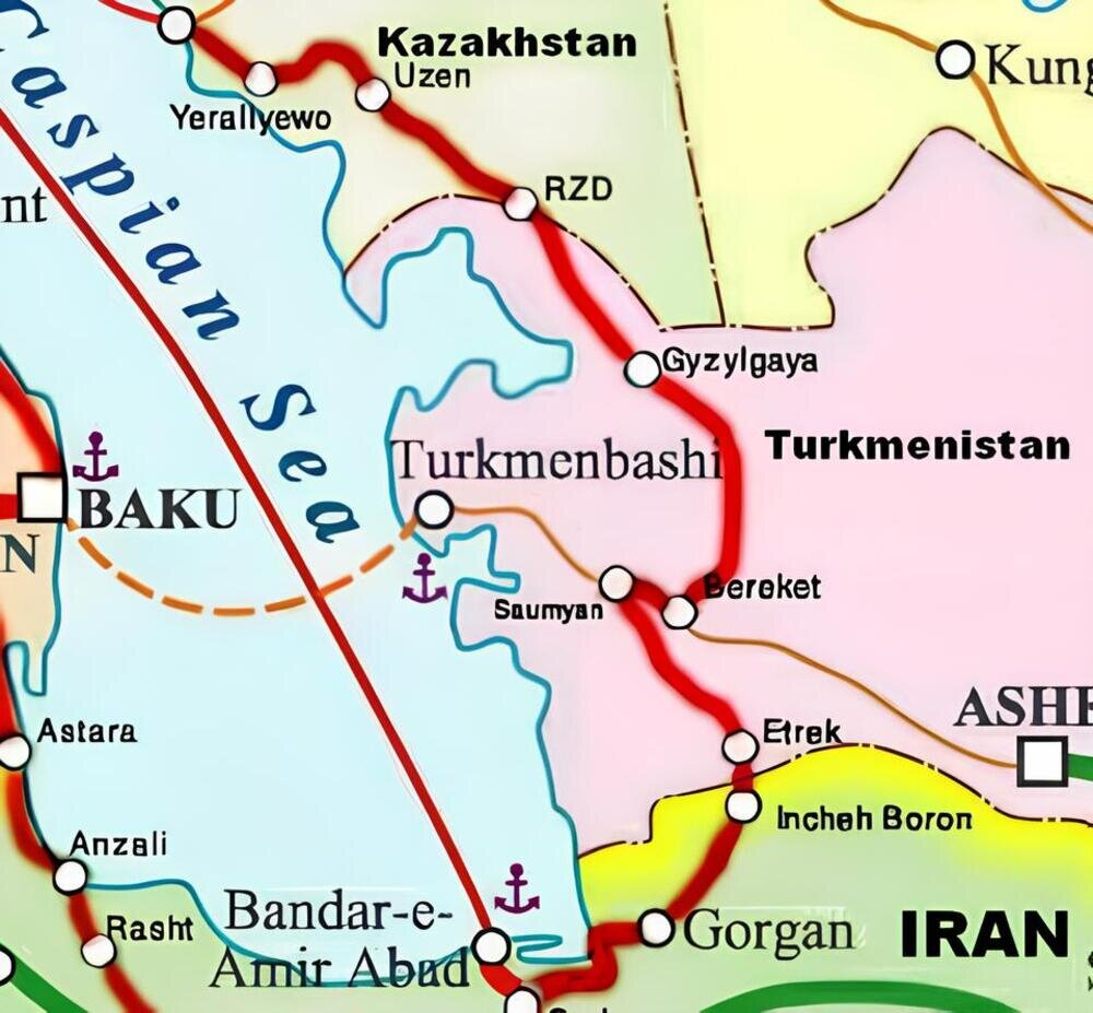Центральный сектор иранско-центральноазиатского ж/д маршрута «Север–Юг»