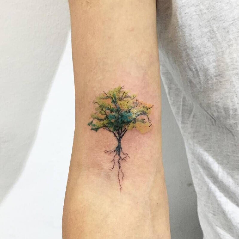 Тату (татуировка) Деревья Графика эскиз: значение и эскизы женские и мужские