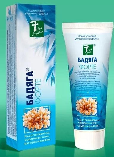 Бадяга от производителя 7 нот здоровья, как пример, на самом деле любой гель с бадягой одинаково хорош