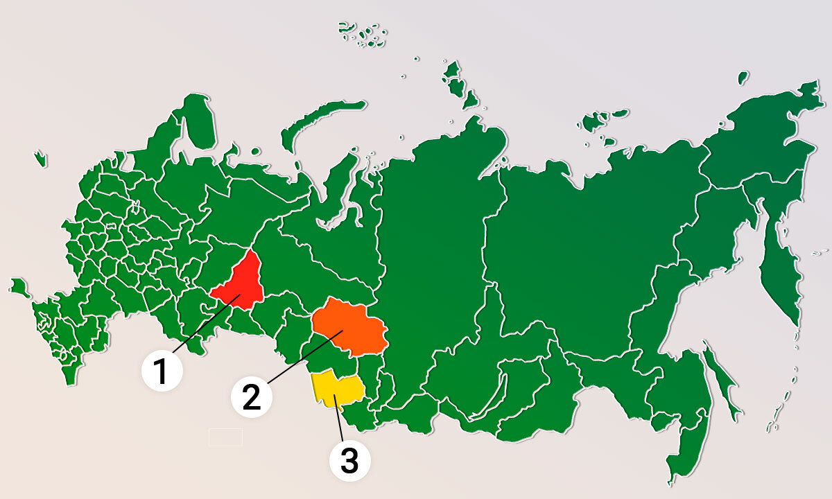 26 автономных областей. Отметьте на карте автономную область.