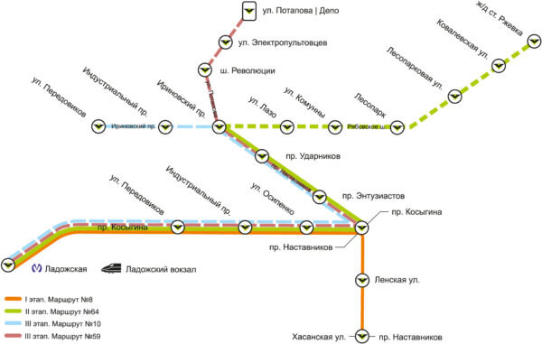 Рис. 1. Схема маршрутов «Чижика»