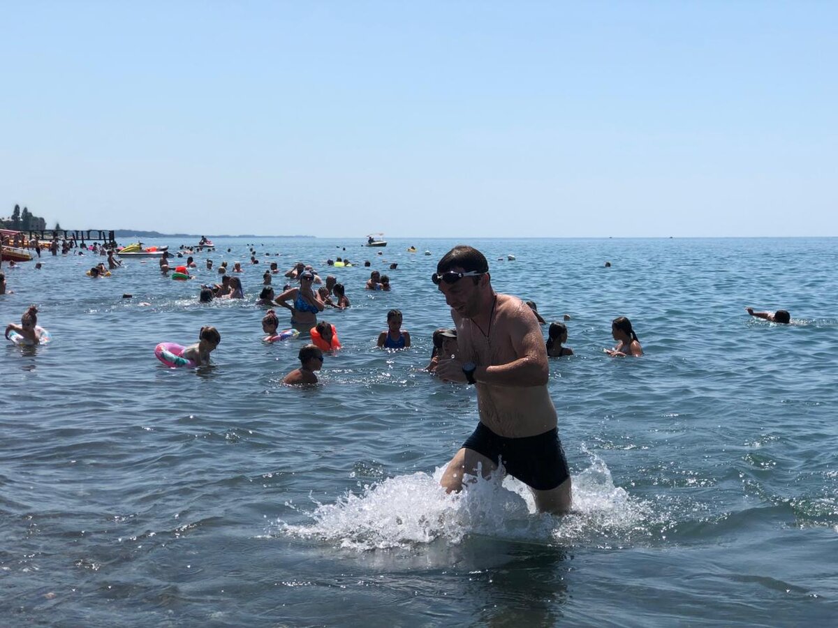 выход на беговой этап в Swimrun