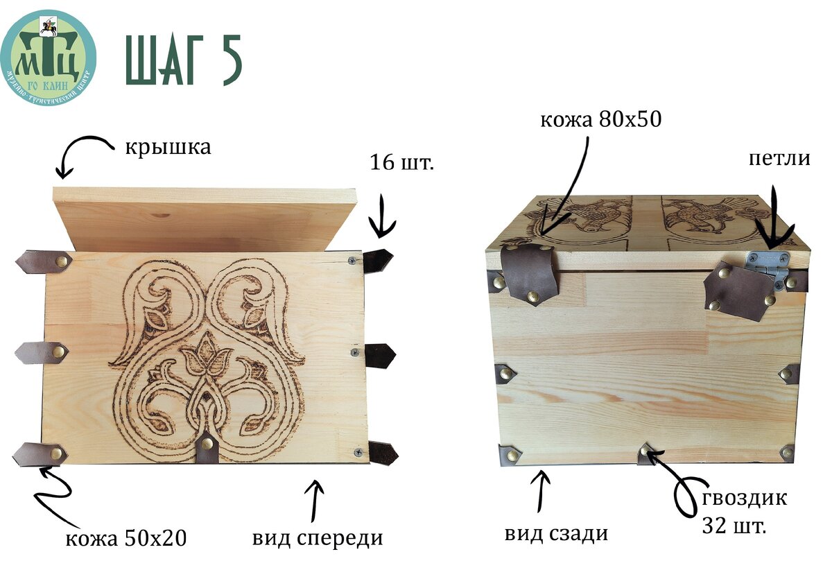 Чертеж сундука из фанеры