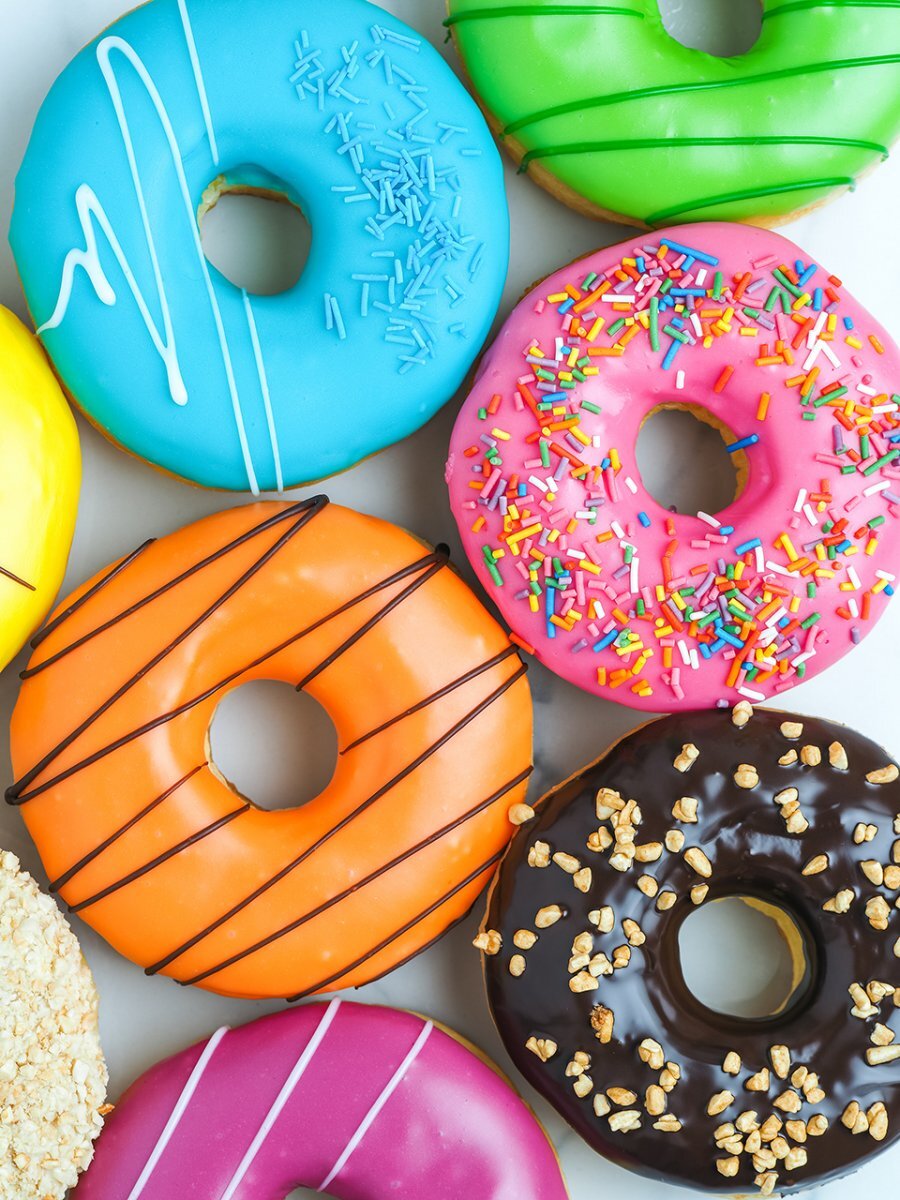 Как выглядит разноцветная глазурь на Donuts 