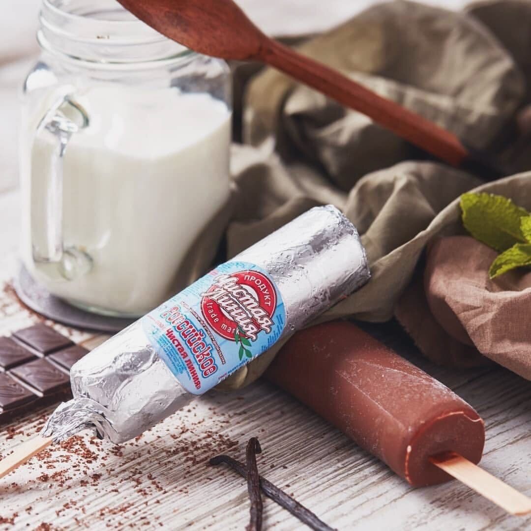 «Российское» ванильное эскимо «Чистая Линия»