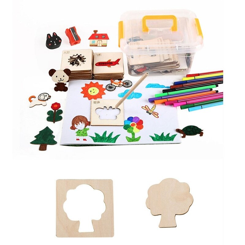 Набор деревянных трафаретов для рисования