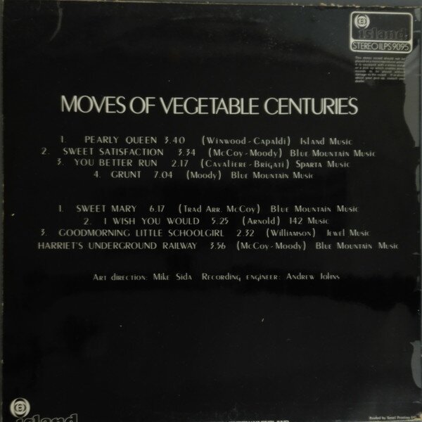 Tramline. Moves Of Vegetable Centuries 1969. Back. Обложка альбома.