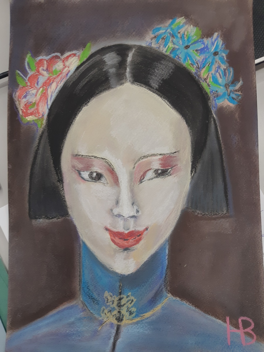 Просто портрет. Пастель. Автор - Аспид Чечевица. Да, я еще и рисовать умею.  Точнее - срисовывать. 