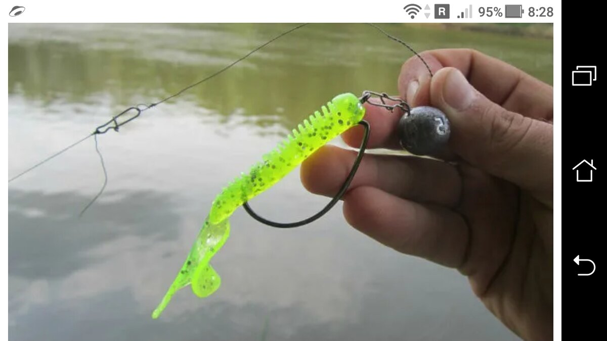 фото Ловля на джиг снасть на спиннинг с чебурашкой и силиконом на щуку