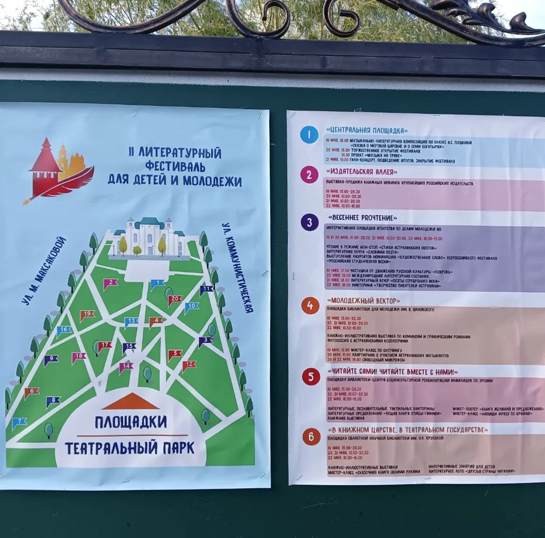 Схема размещения площадок в парке