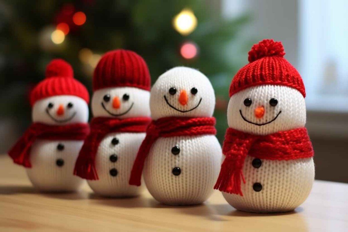 Новогодние игрушки своими руками Ёлочка и Снеговик