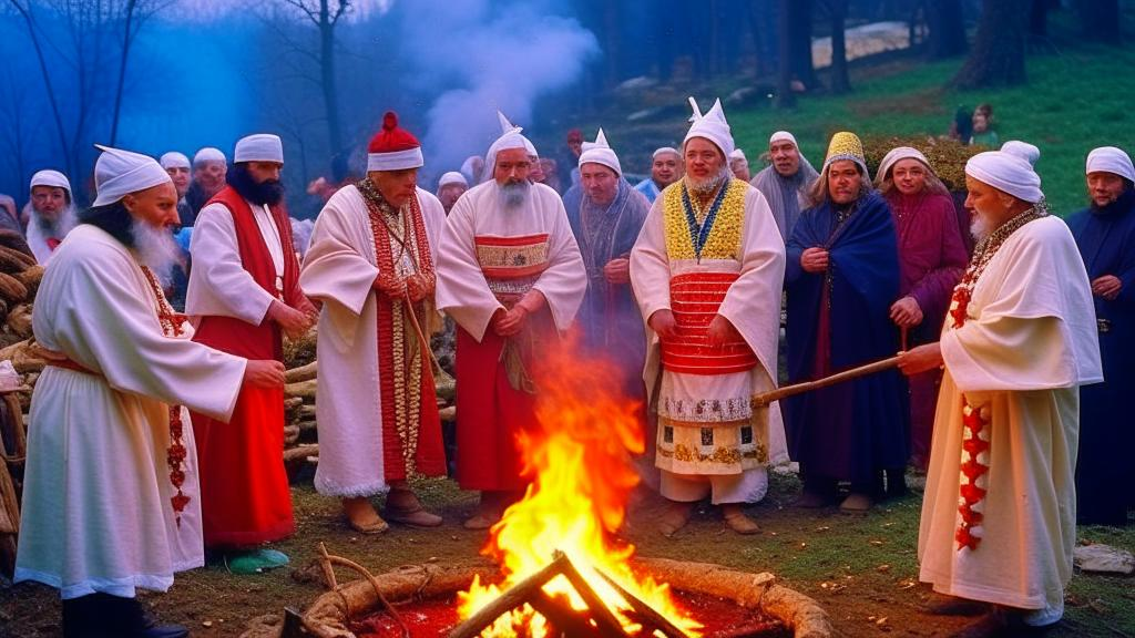 Загадочный ритуал, изображение которого сгенерила нейросеть.