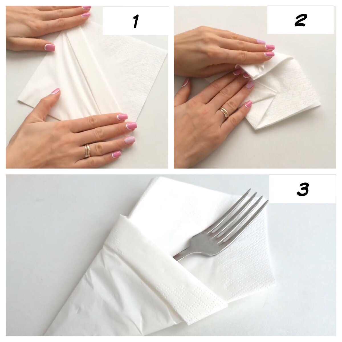 Как положить салфетки на тарелки
