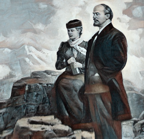 Ленин в Альпах.  Фрагмент картины