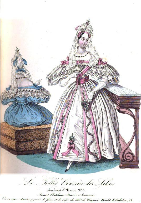 Модная гравюра из журнала "Le Follet, Courrier des Salons", февраль 1835. (сс) Wikimedia Commons